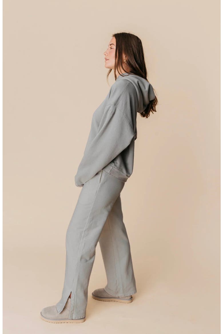 Organic Cotton Teddy Flare Pant, Alternate, color, Ash