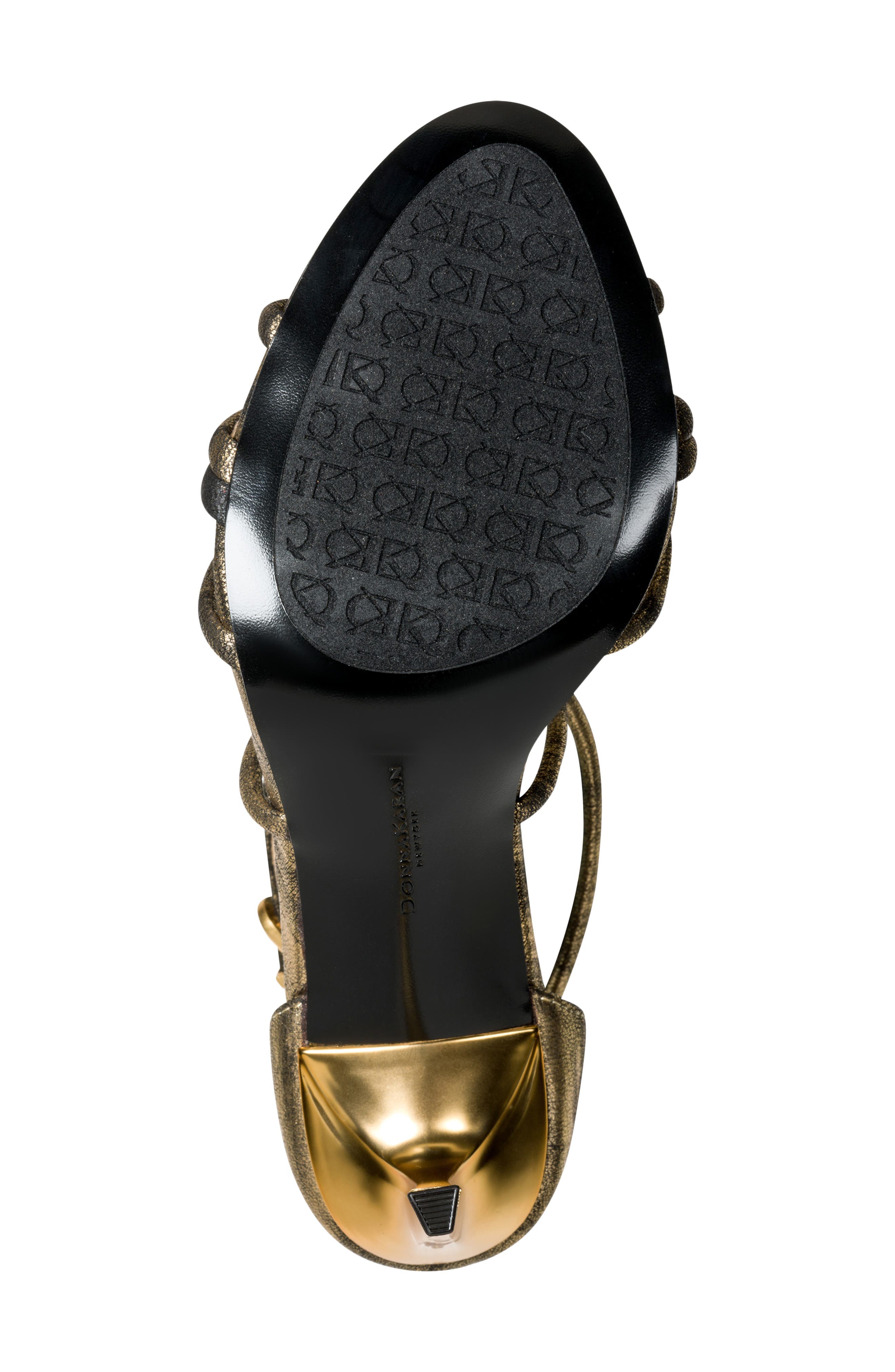 Sarah Ankle Strap Sandal, Alternate, color, BLK/ GOLD