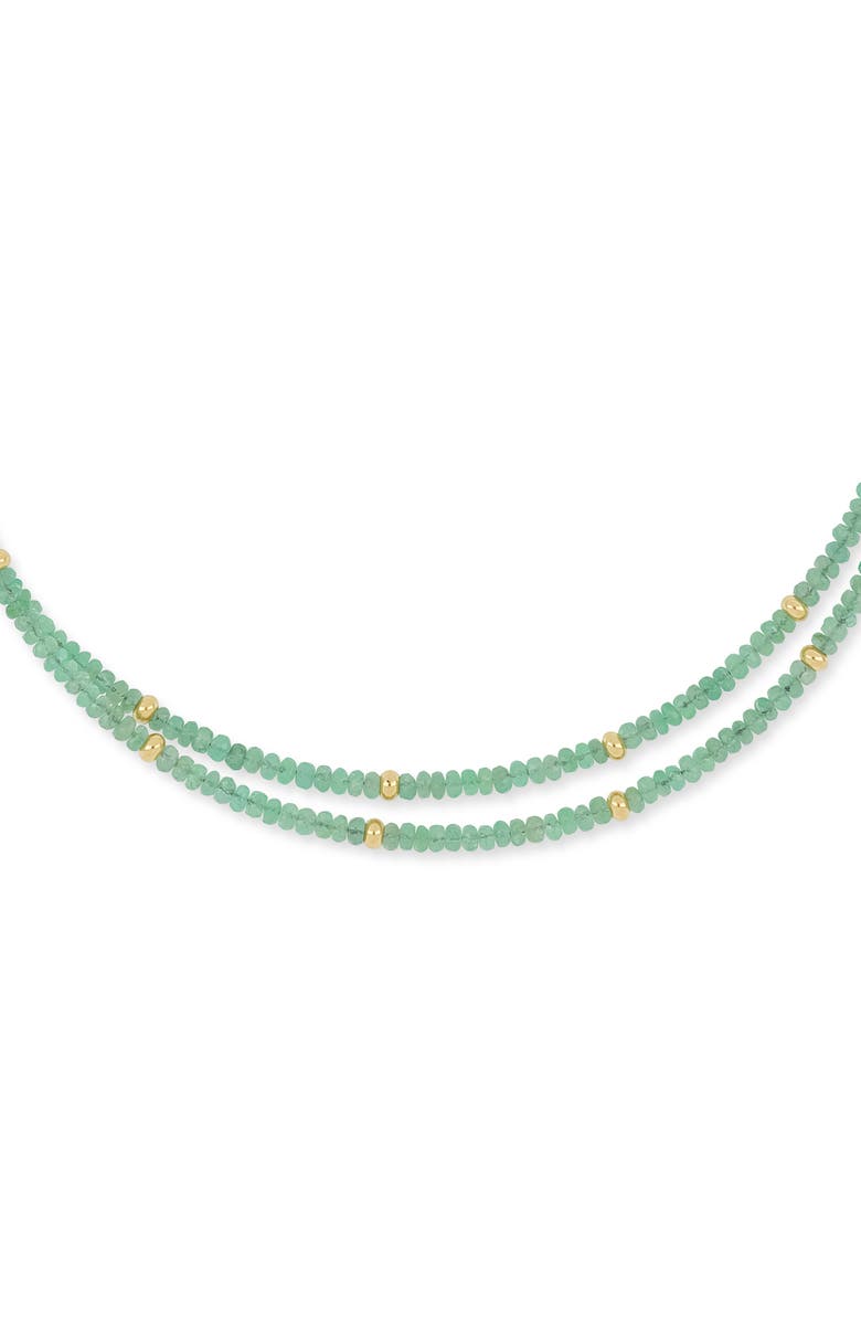 Bony Levy 14K Iris Emerald Beaded Tennis Necklace, Alternate, color, 14Ky Gold