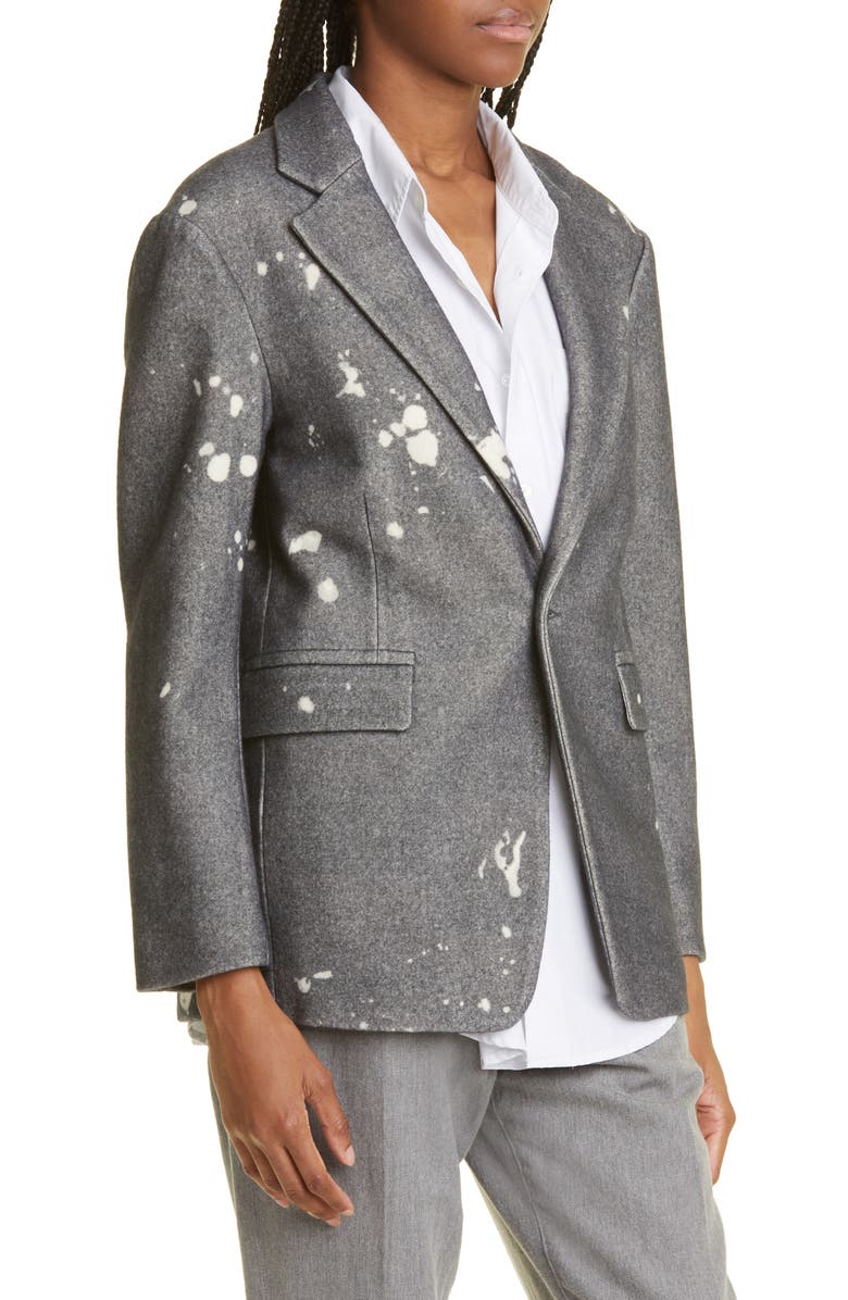 R13 Paint Splatter Virgin Wool Shrunken Blazer, Alternate, color, 