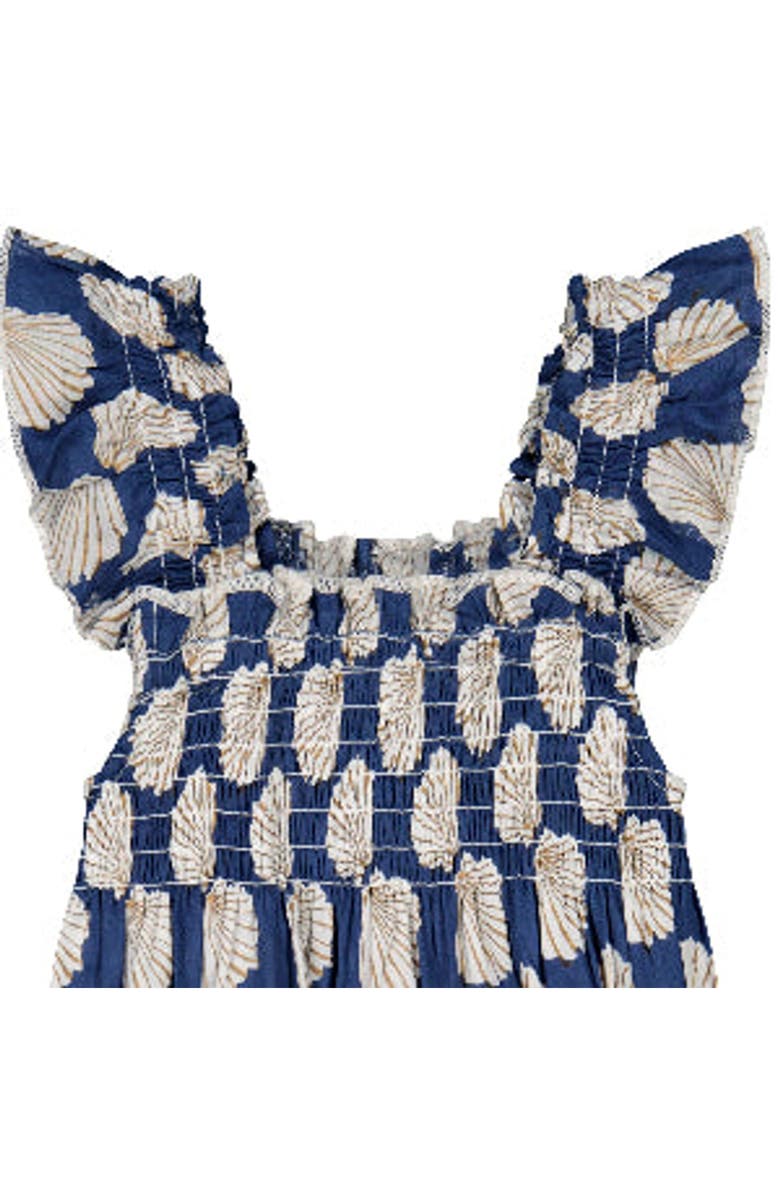 Mer St. Barth Leila Baby Romper, Alternate, color, Shell Beach Navy