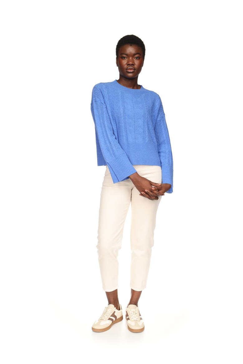 Mixed Cable Crew, Alternate, color, Carolina