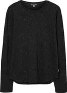 John Varvatos Vera Distressed Jacquard Long Sleeve Crewneck T-Shirt