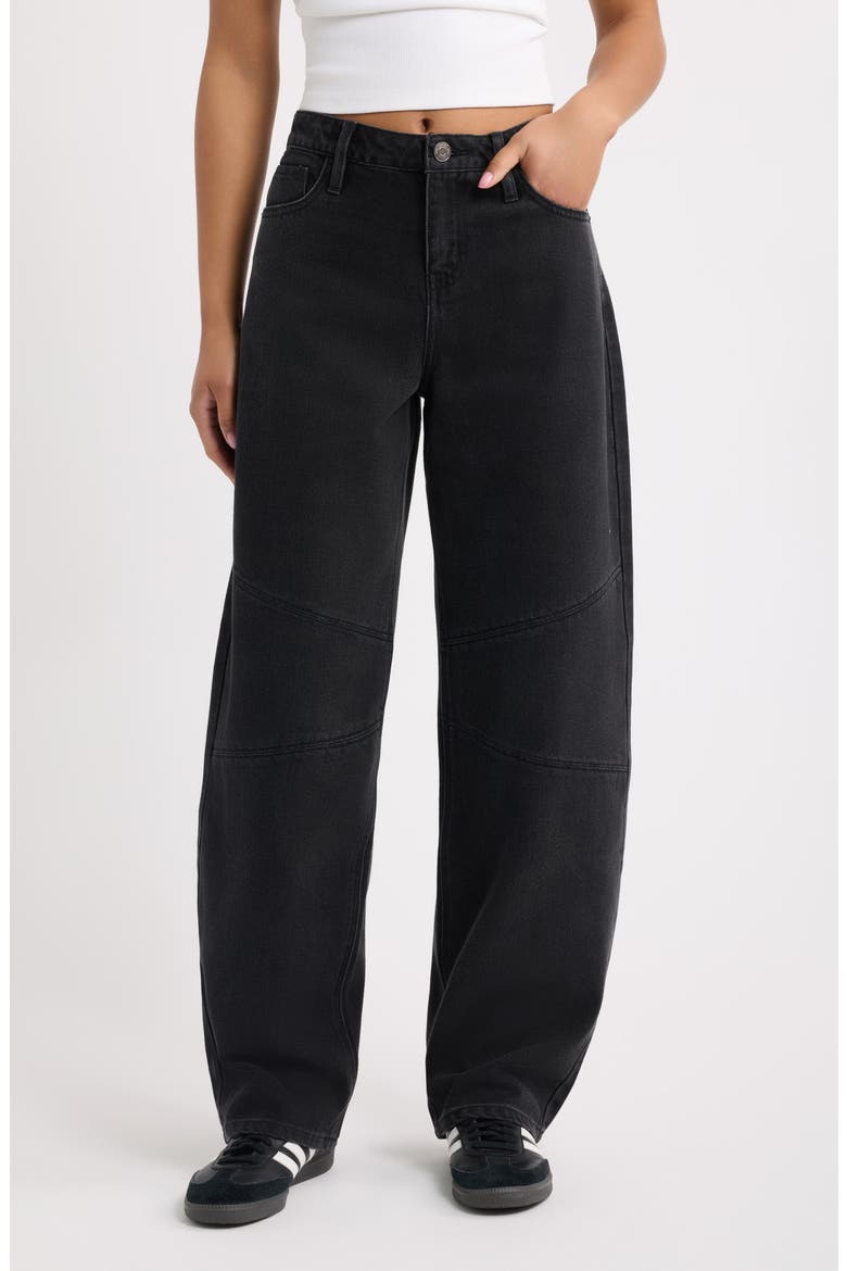 Moto Baggy Barrel Fit Jeans, Main, color, 36W