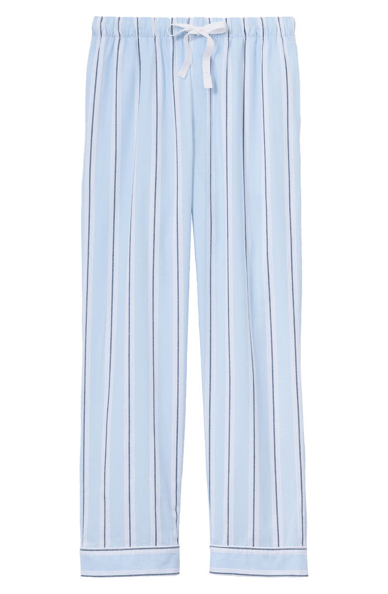 Petite Plume Stripe Cotton Twill Pajama Pants, Alternate, color, Blue