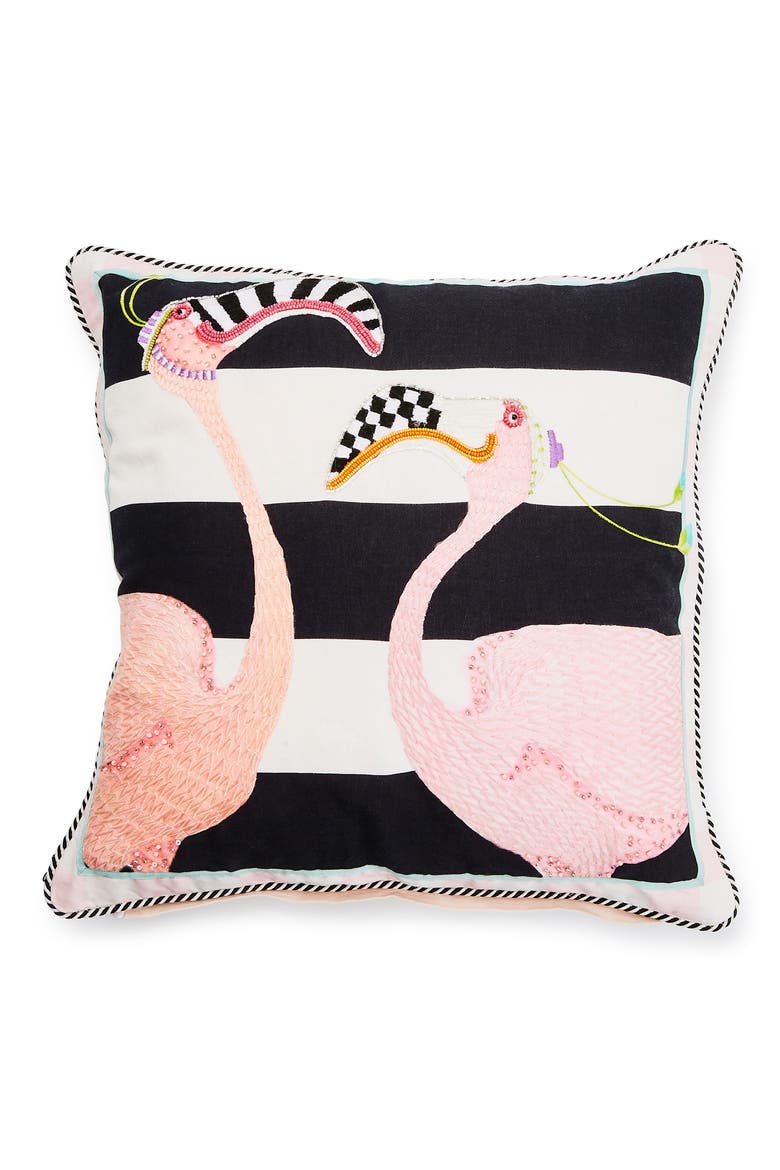 Patience Brewster Flamingo Accent Pillow, Main, color, PINK