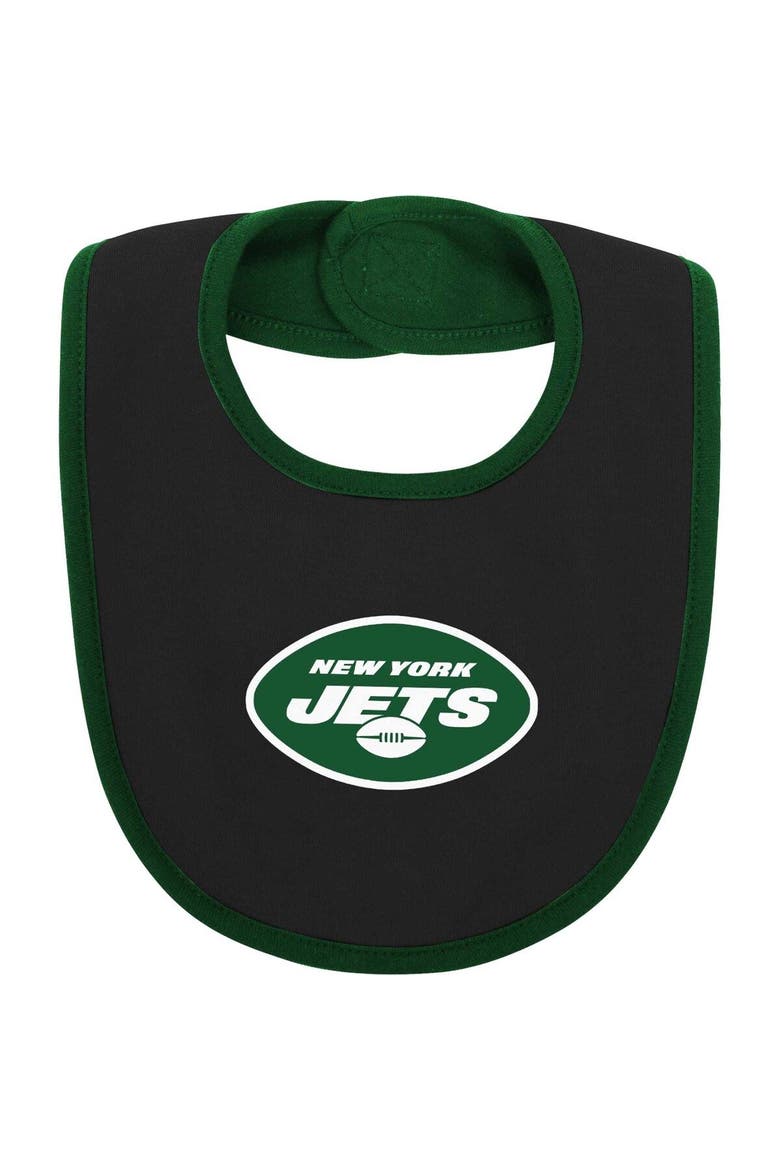 Newborn & Infant Green/Black New York Jets Home Field Advantage Three-Piece Bodysuit, Bib & Booties Set, Alternate, color, Green