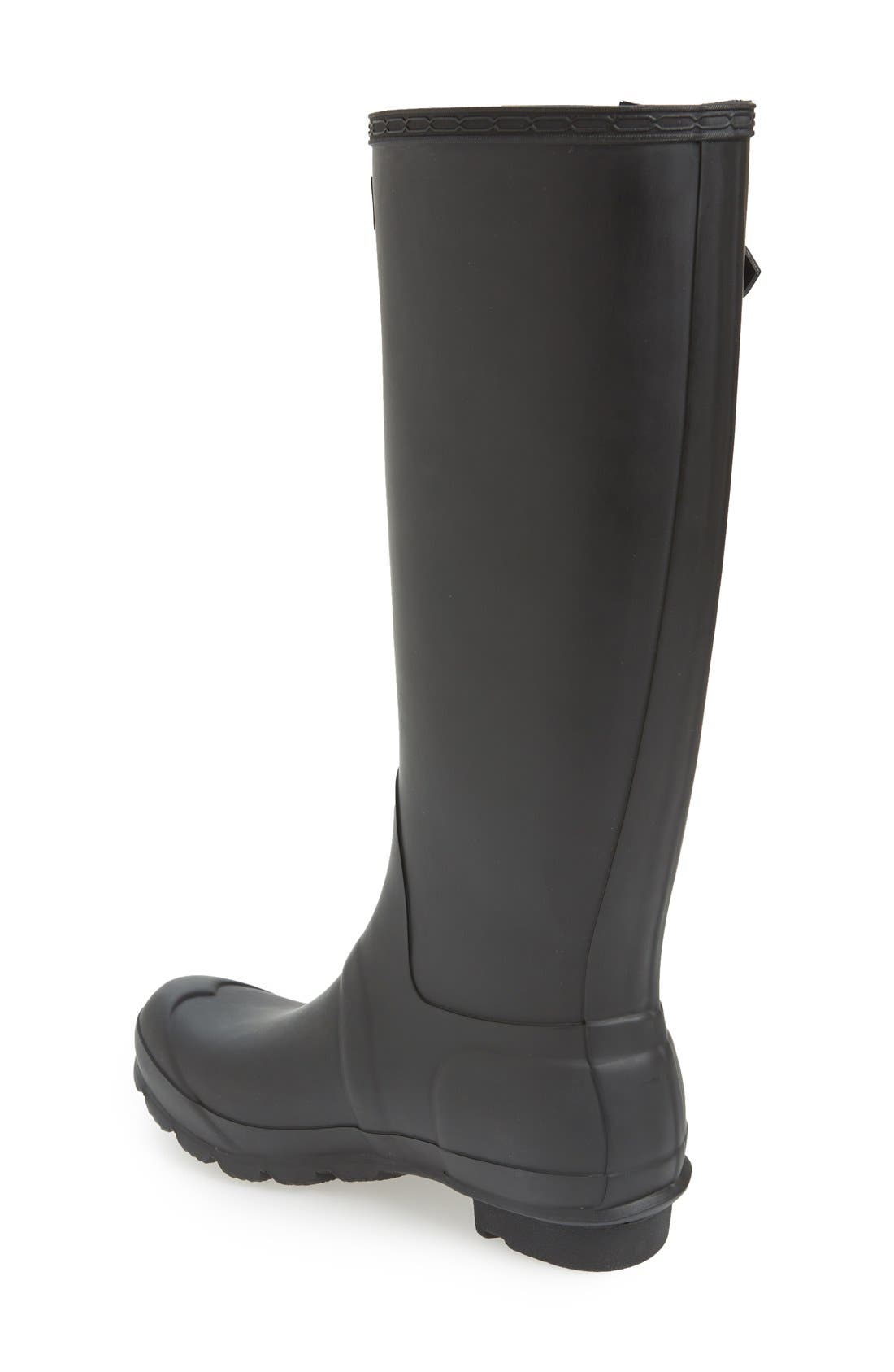 'Original Slim' Zip Rubber Rain Boot, Alternate, color, BLACK