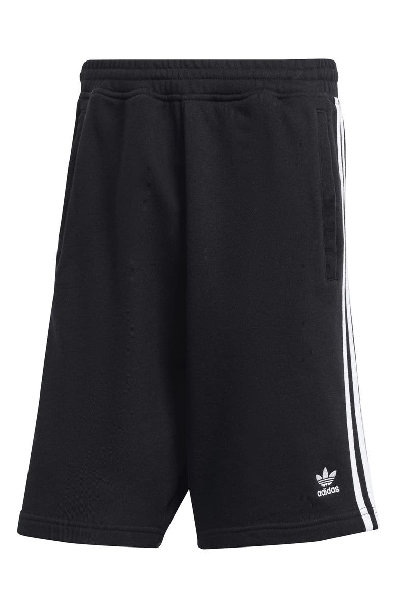 adidas Adicolor 3-Stripes Cotton French Terry Shorts, Alternate, color, Black