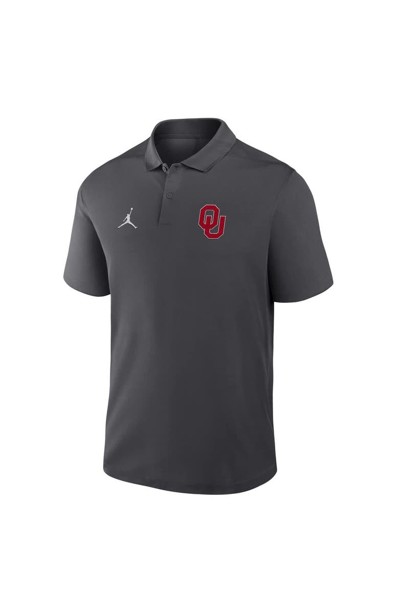 Jordan Brand Men's Jordan Brand Anthracite Oklahoma Sooners Primetime Victory Primary Logo Performance Polo, Alternate, color, 