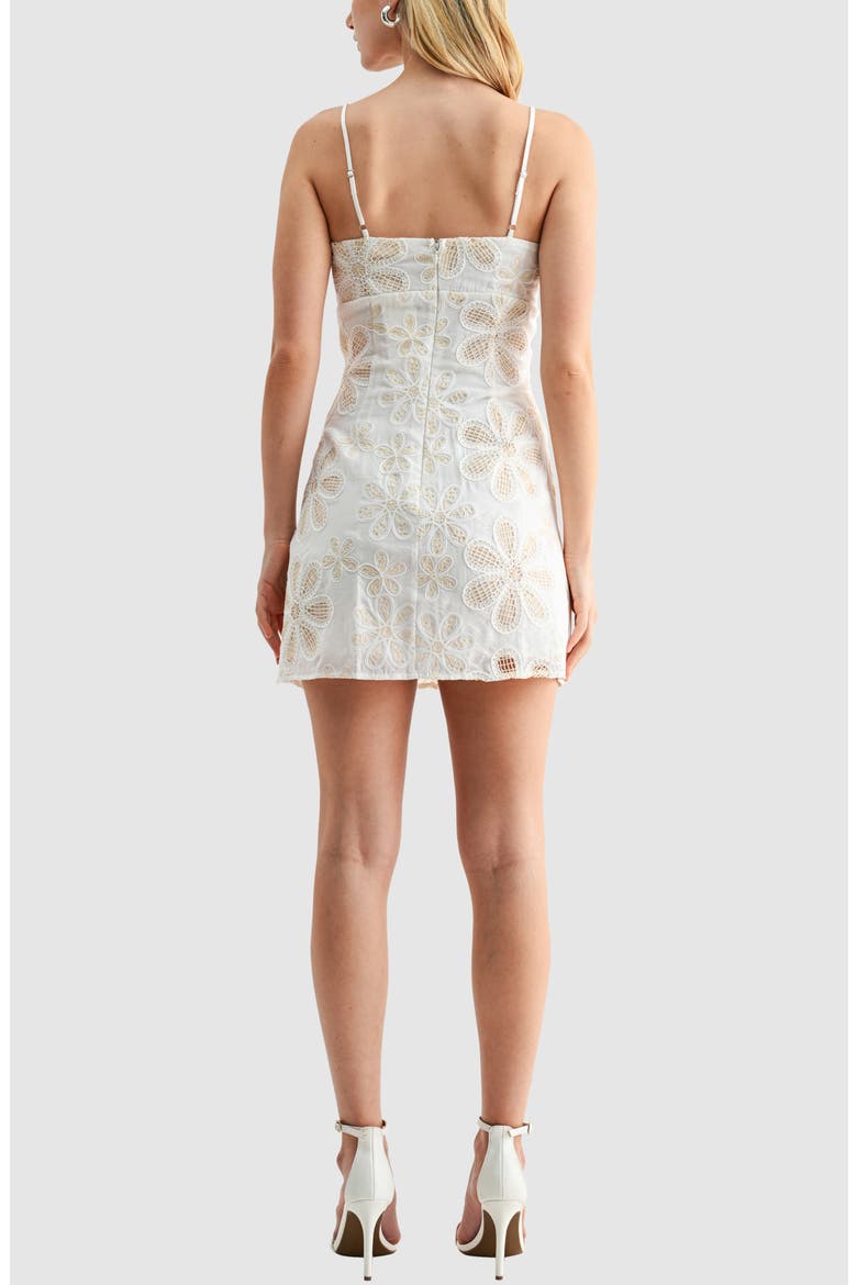 Floral Embroidered Mini Sundress, Alternate, color, IVORY TAUPE