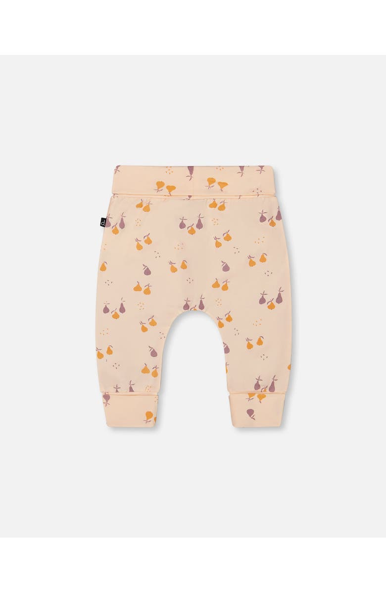 Deux par Deux Baby Girl's Organic Cotton Evolutive Pant Peach Printed Pears, Alternate, color,