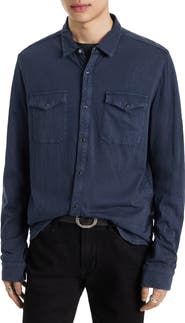 John Varvatos Arvon Cotton Snap-Up Western Shirt