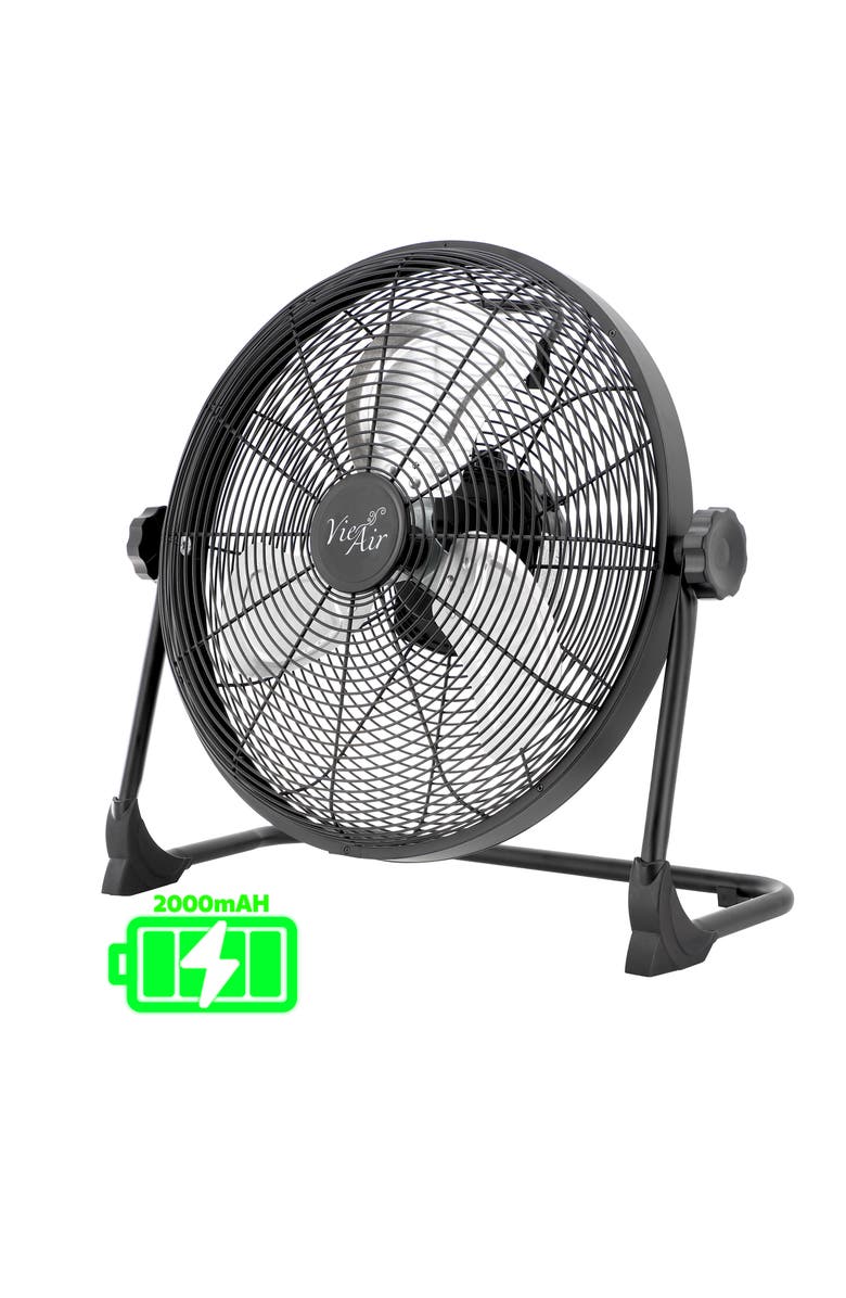 Vie Air 16 Inch Rechargeable Indoor/Outdoor Floor Fan, Alternate, color, Black