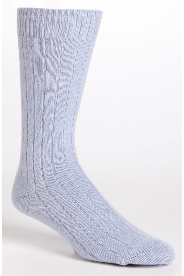 Cashmere Blend Socks, Main, color, SKY BLUE