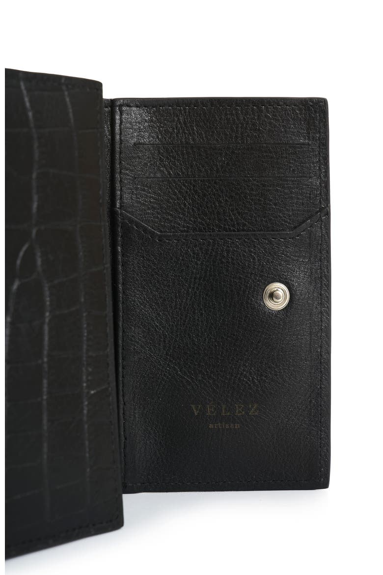 Embossed Leather Wallet, Alternate, color, Black