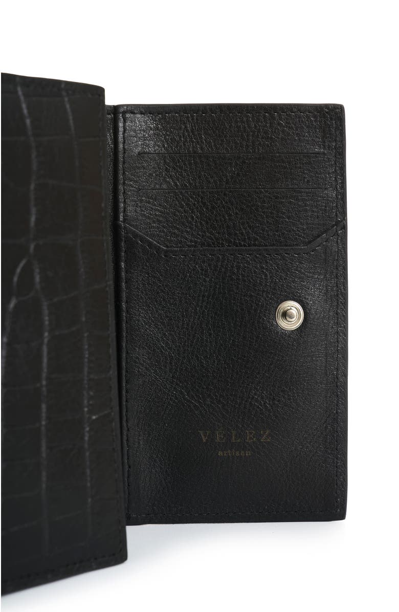 Velez Embossed Leather Wallet, Alternate, color, Black