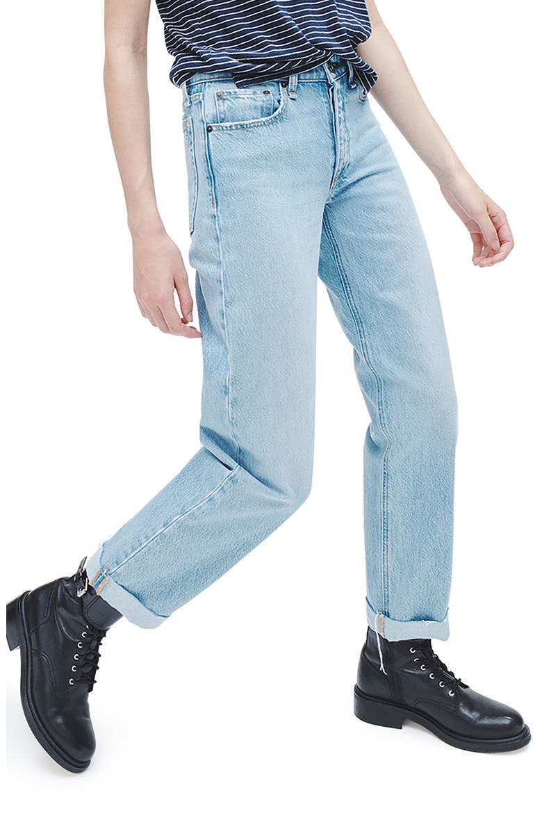 Dre Raw Hem Low Rise Baggy Jeans, Alternate, color, AMAL