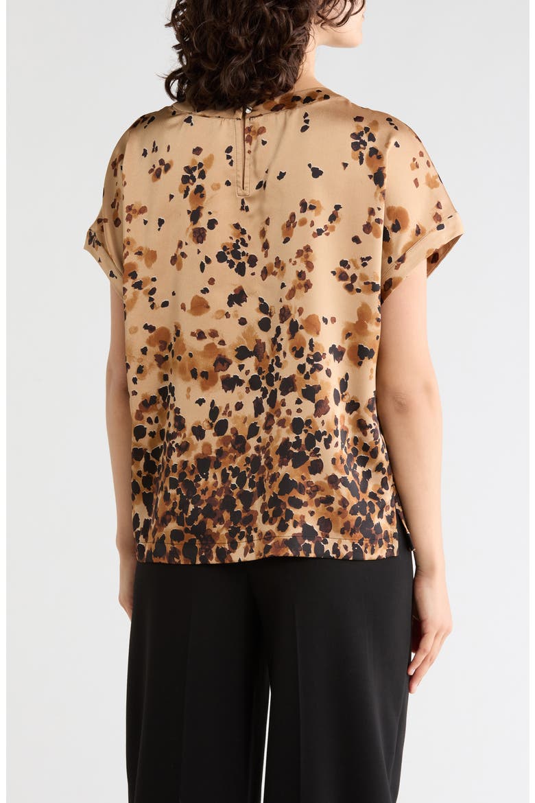 Printed Satin Top, Alternate, color, DUNE/ BLACK