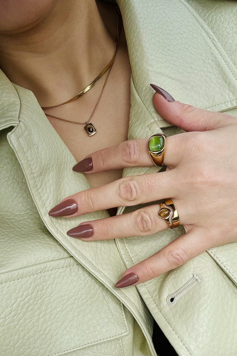 Eve Layered Necklace - Tiger's Eye, Alternate, color, Gold With Tiger's Eye