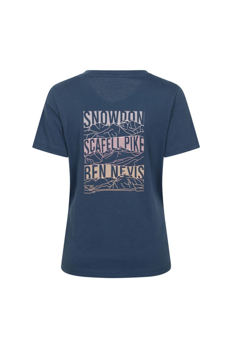 Three Peaks Graphic Back Print T-Shirt, Alternate, color, Navy