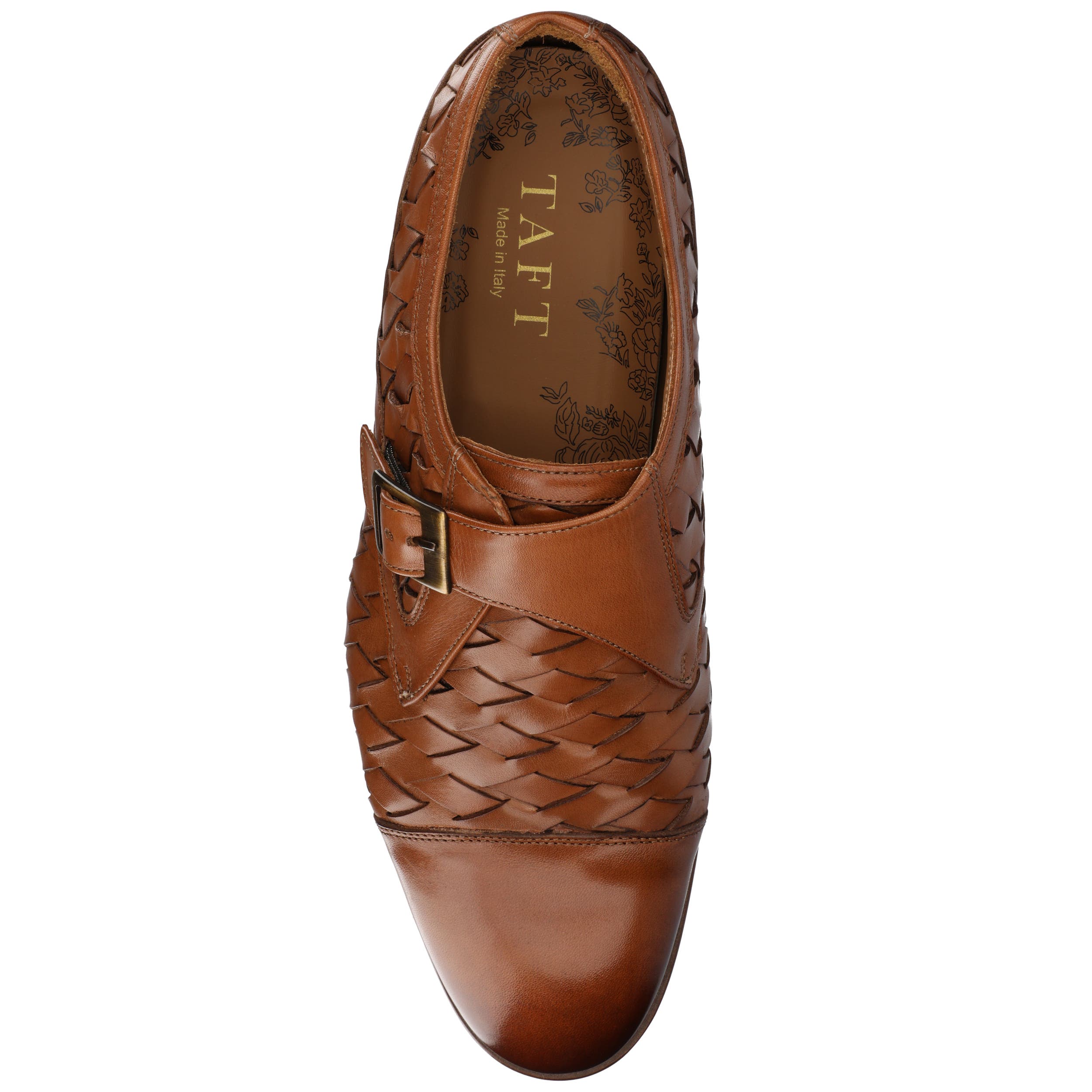 TAFT Men's Jack Monk Strap Dress Shoe, Alternate, color, Brown Woven