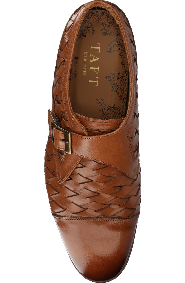 TAFT Men's Jack Monk Strap Dress Shoe, Alternate, color, Brown Woven