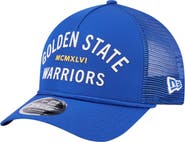 New Era Men's New Era  Royal Golden State Warriors Minimalist A-Frame 9FORTY Trucker Hat