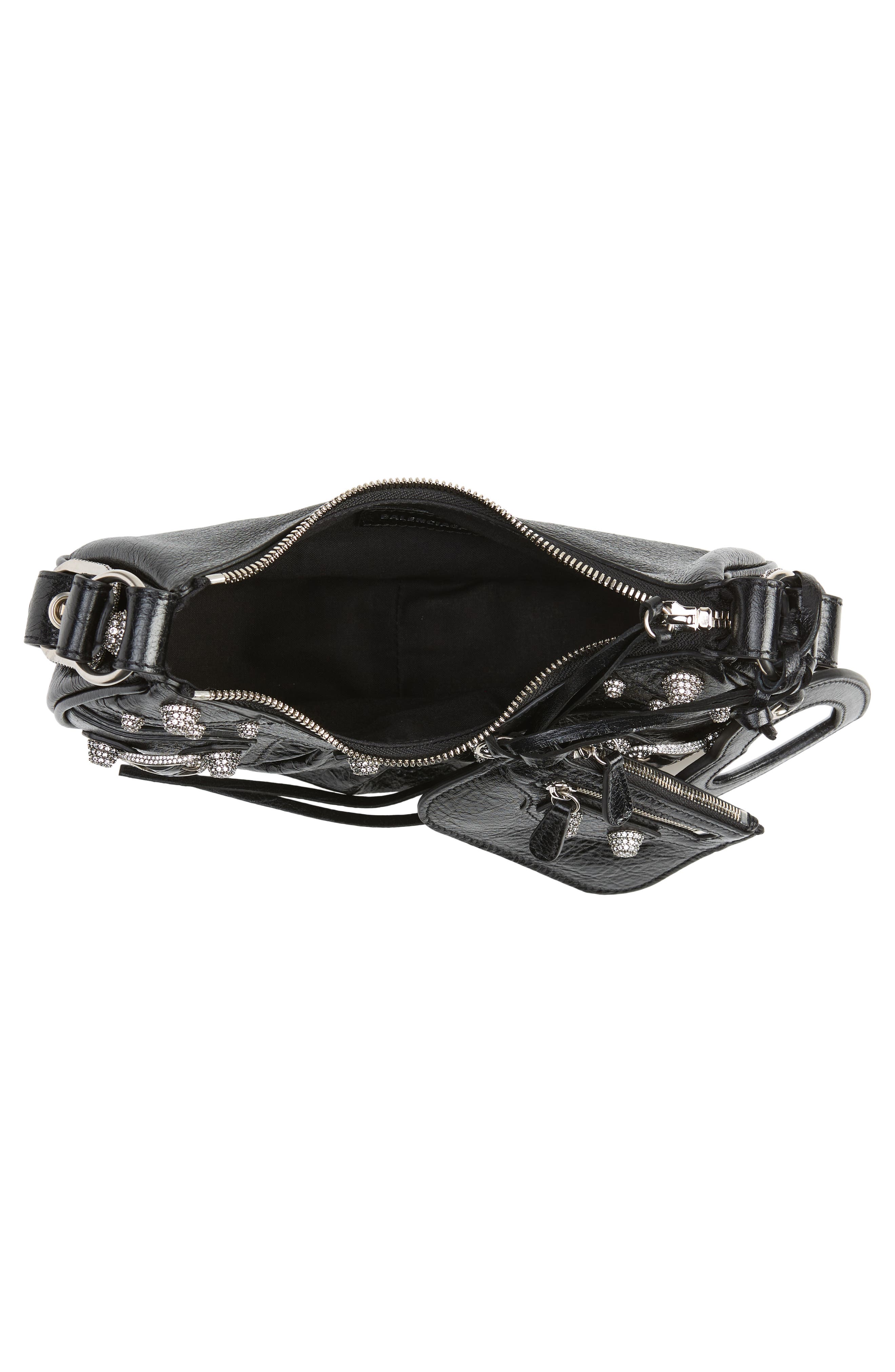 Balenciaga Extra Small Le Cagole Embellished Leather Shoulder Bag, Alternate, color, 