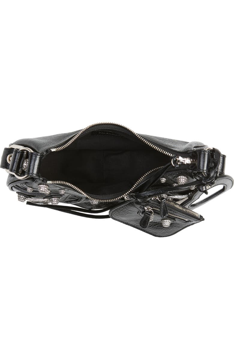 Balenciaga Extra Small Le Cagole Embellished Leather Shoulder Bag, Alternate, color,