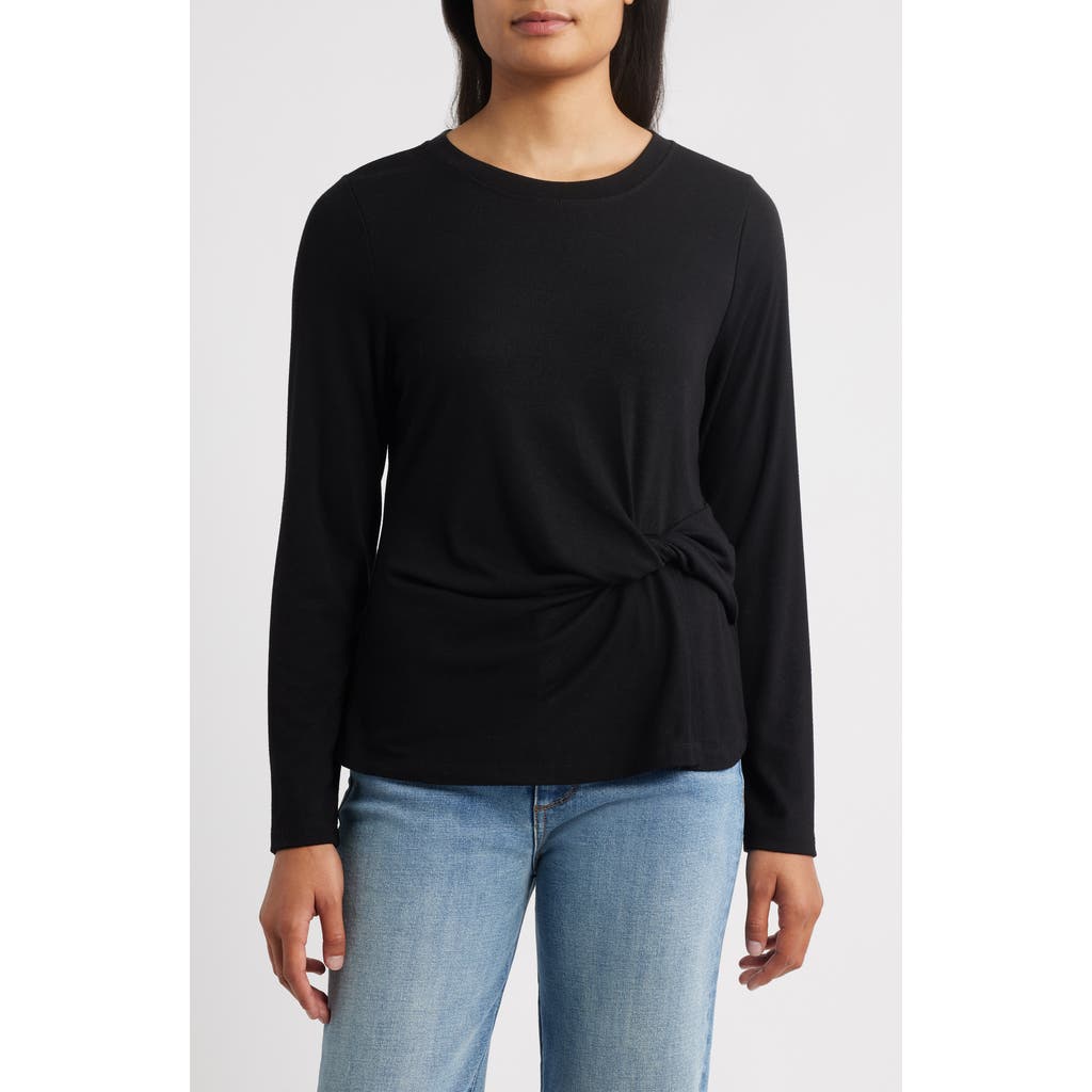 Wit & Wisdom Twist Front T-shirt In Black