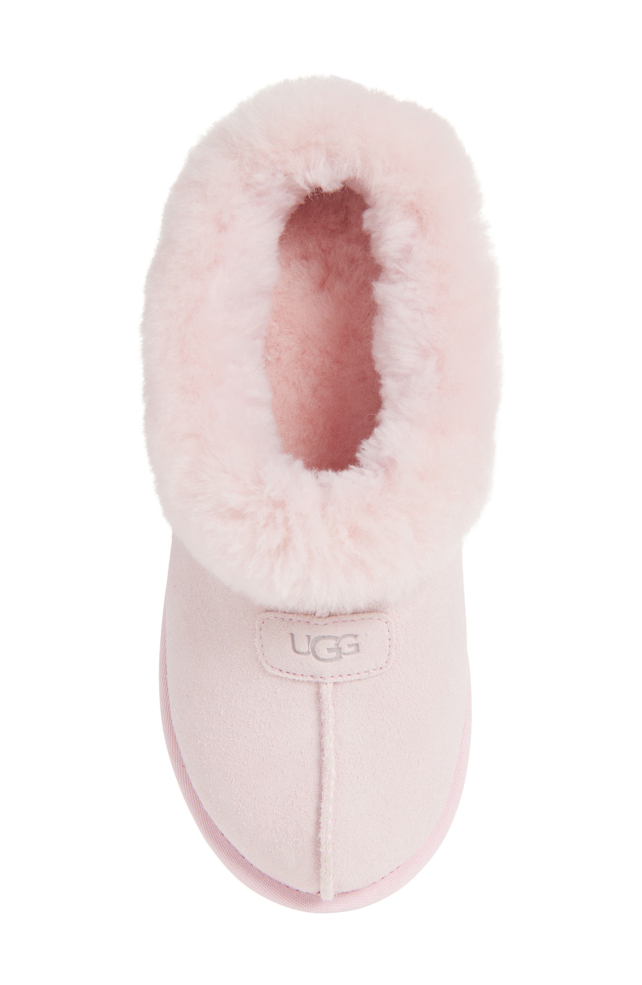 Tazzette Genuine Shearling Collar Slipper, Alternate, color, RIBBON CANDY