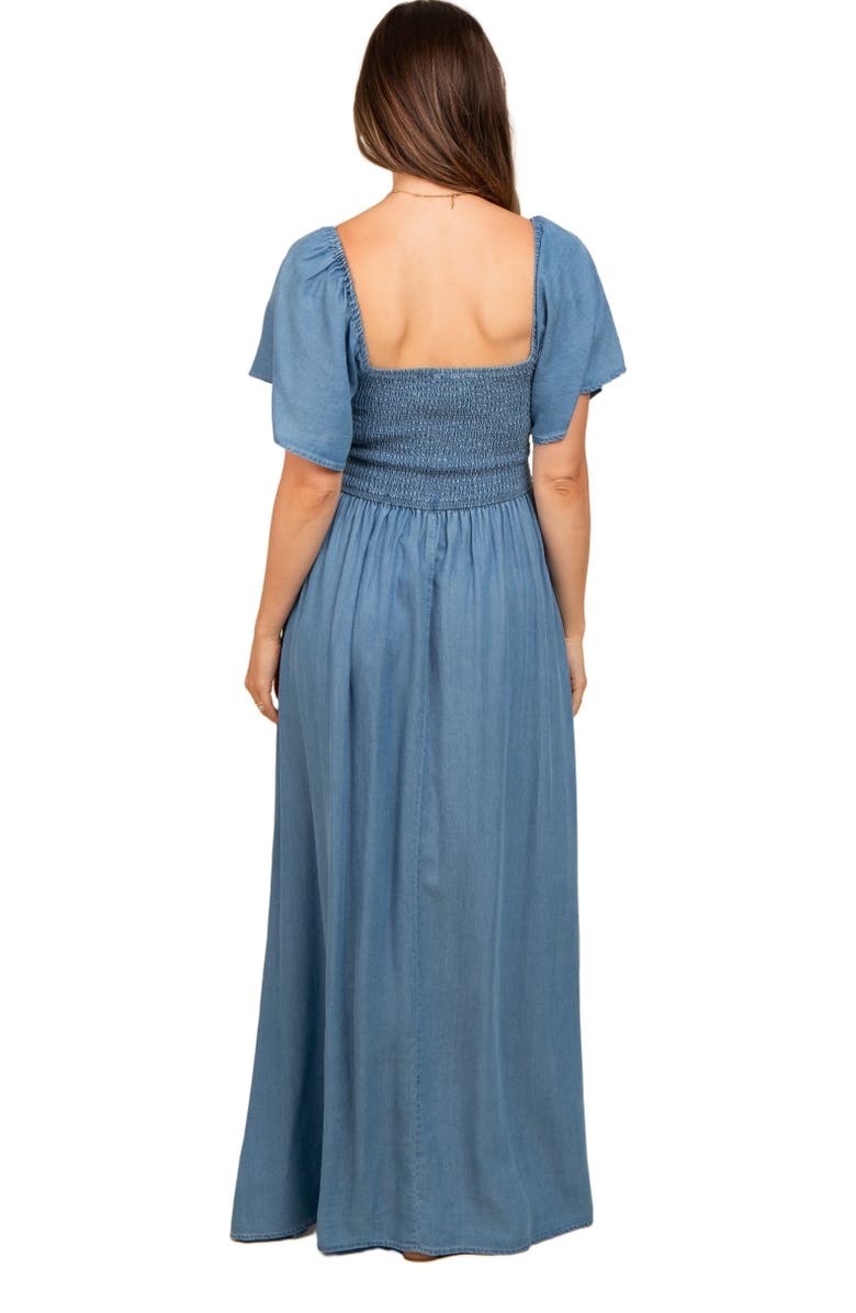 PinkBlush Chambray Smocked Maxi Dress, Alternate, color,