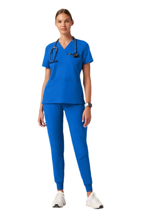 Helia Women's 3-Pocket Slim Notched V-Neck Scrub Top