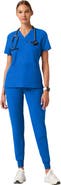 JAANUU Helia Women's 3-Pocket Classic Notched V-Neck Scrub Top