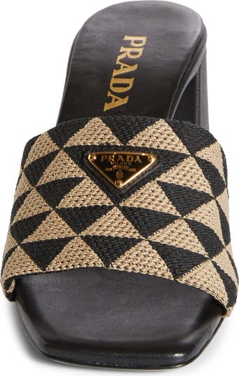Prada Triangle Jacquard Slide Sandal (Women) | Nordstrom