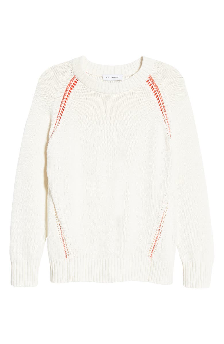 Ninety Percent Contrast Stitch Slouchy Sweater, Alternate, color, 