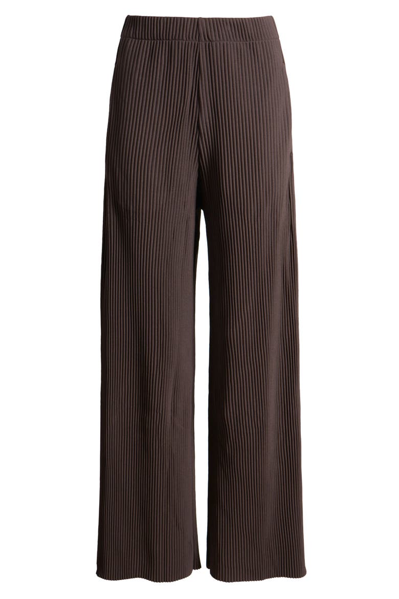 Wide Leg Rib Pants, Alternate, color, BROWN DARK