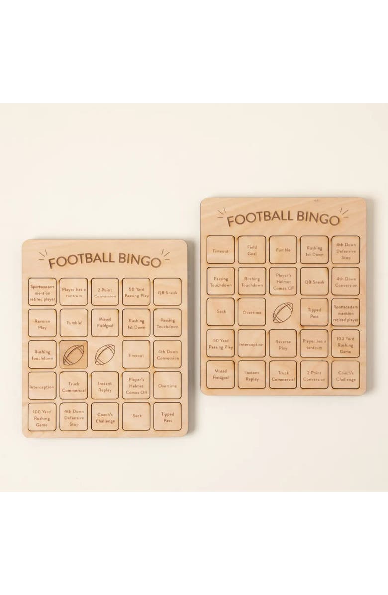 Uncommon Goods Football Bingo Set of 2 by Woodtech, Alternate, color, Beige
