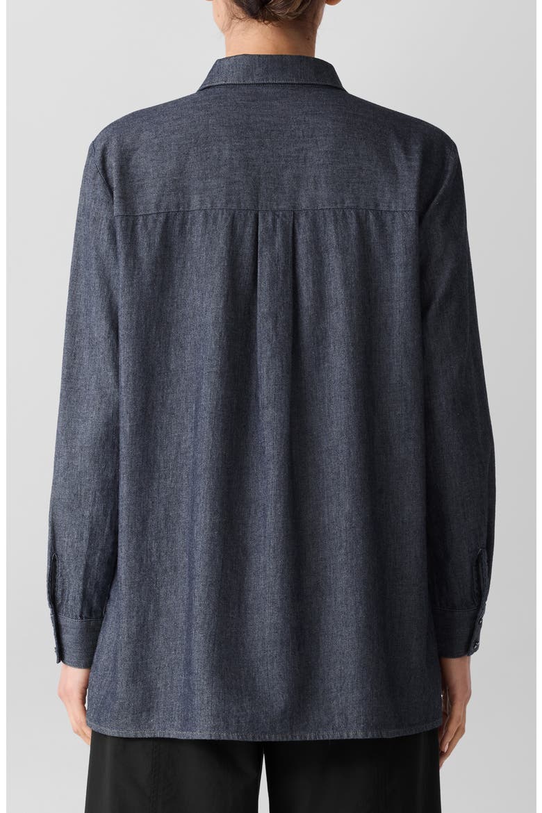 Classic Long Sleeve Organic Cotton Chambray Button-Up Shirt, Alternate, color, DENIM