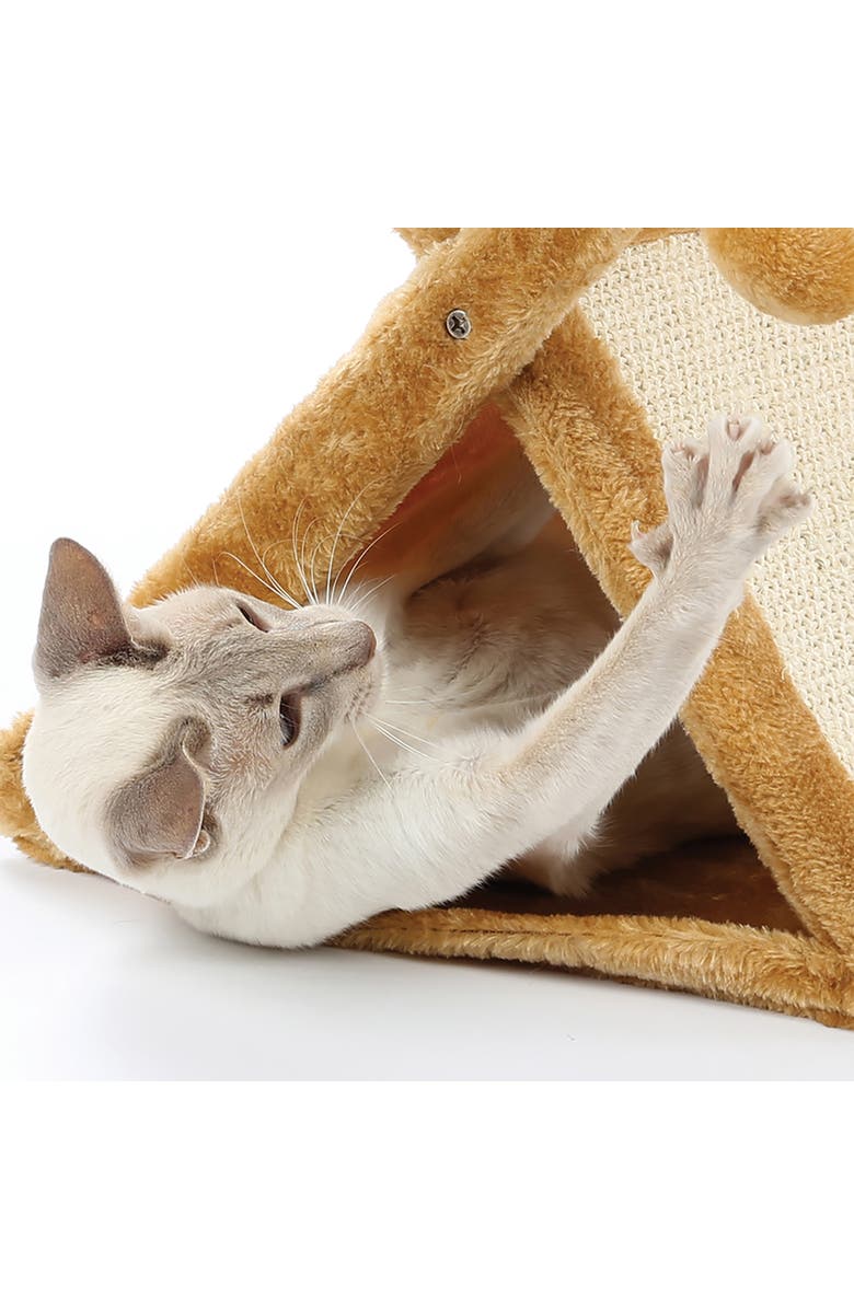 Etna Products Foldaway Cat Play Tower and Scratching Post, Alternate, color, Multicolored