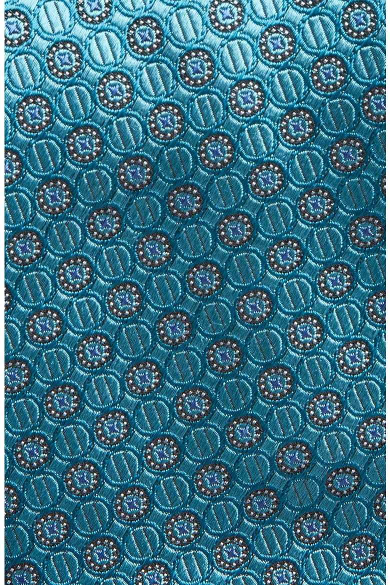 Medallion Silk Tie, Alternate, color, TEAL