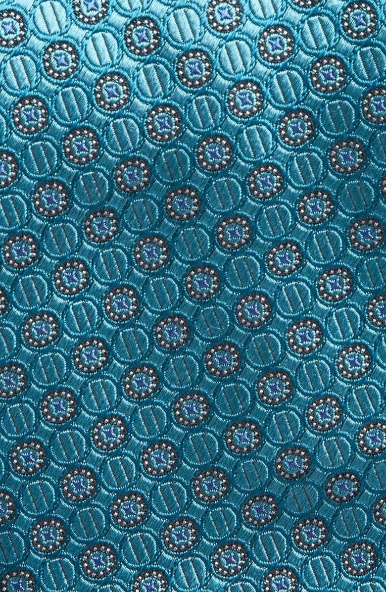 Nordstrom Medallion Silk Tie, Alternate, color, Teal