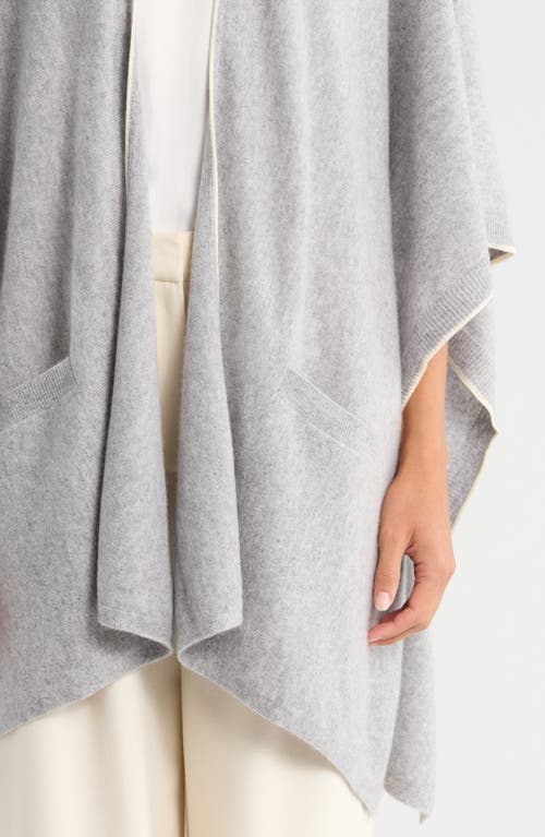 Vince Tipped Cashmere Wrap In Gray