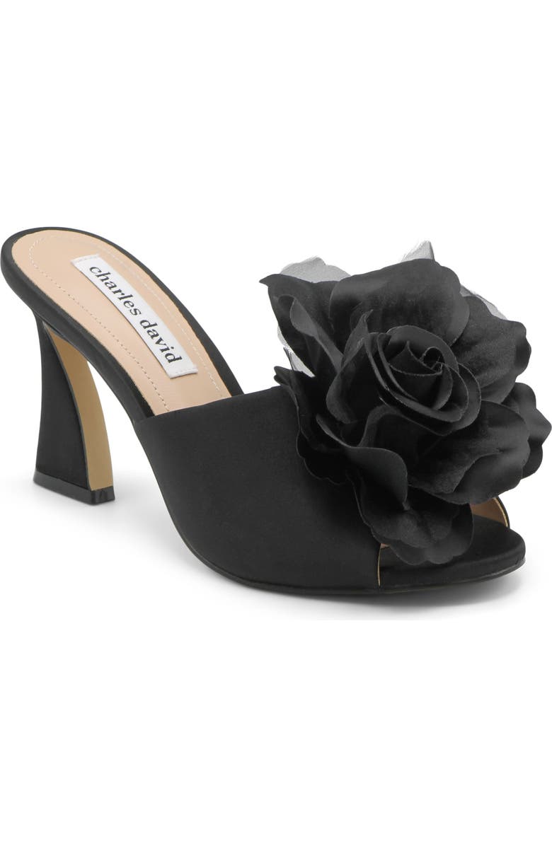 Charles David Kimberly Peep Toe Slide Sandal, Main, color, Black