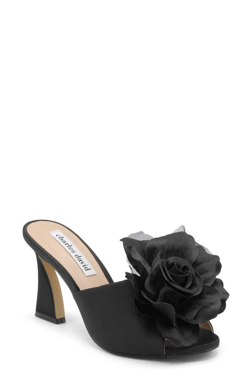 Charles David Kimberly Peep Toe Slide Sandal In Black