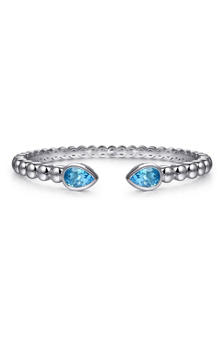 Bujukan Blue Topaz Cuff Bracelet, Main, color, STERLING SILVER/ BLUE TOPAZ
