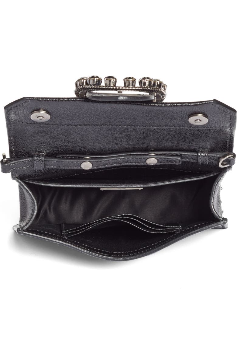 Miu Miu Lady Madras Crystal Embellished Leather Crossbody Bag, Alternate, color,