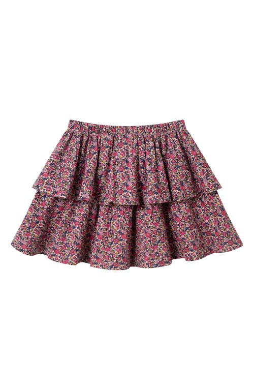 Andy & Evan Kids' Floral Long Sleeve Top & Skirt Set In Pink