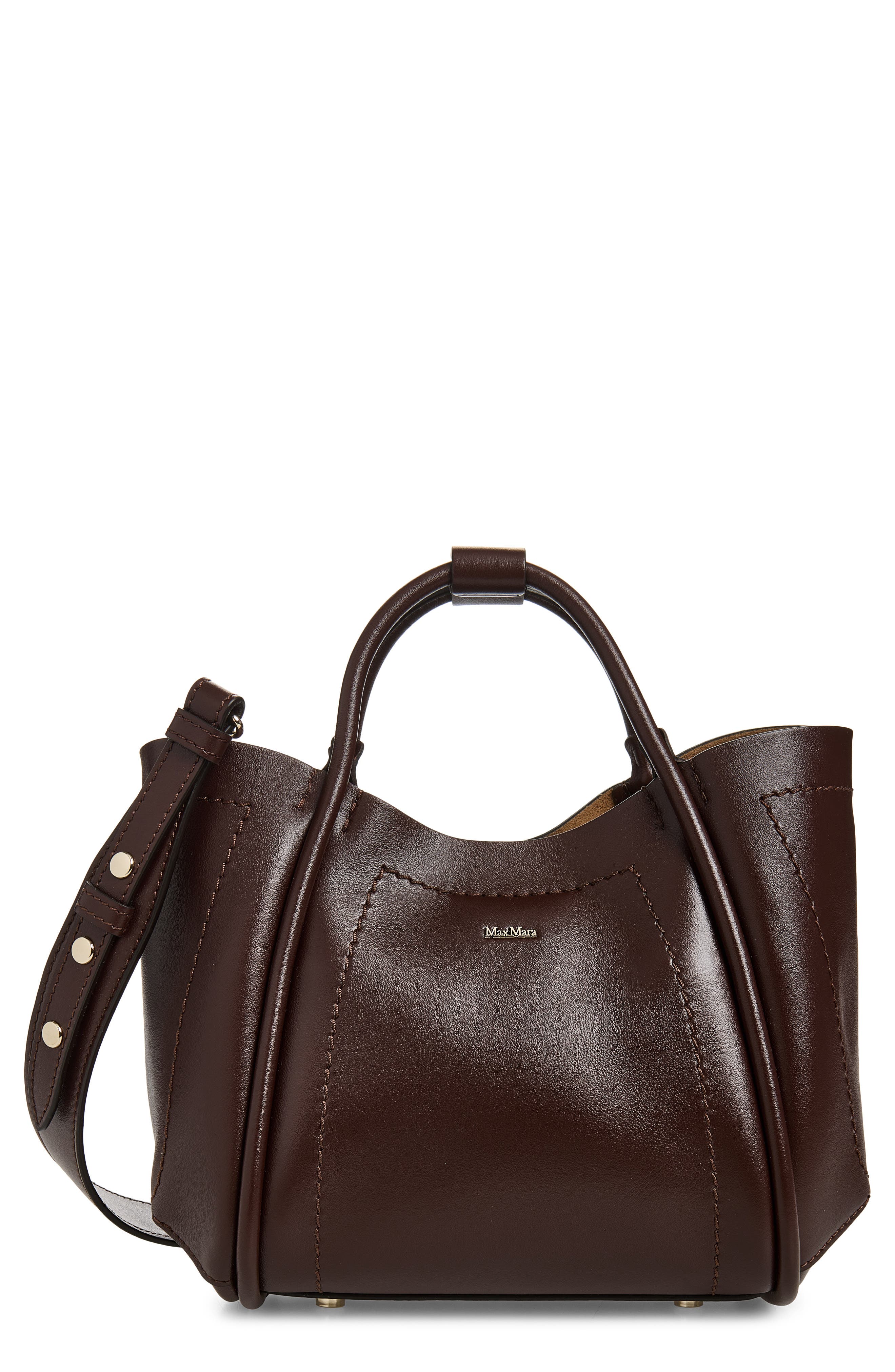 Marin Extra Small Leather Crossbody Bag, Main, color, BROWN